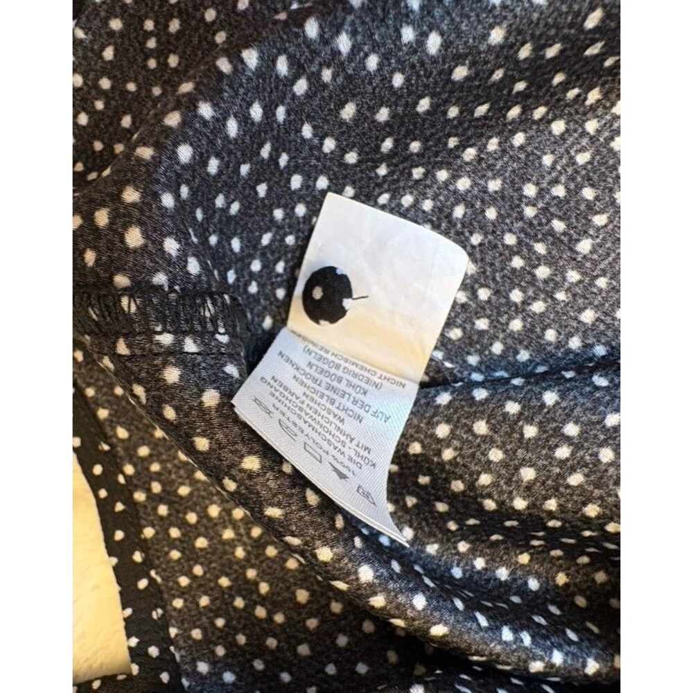 Maison d'Amelia Polkadot Blouse Long Sleeves Silky Ivory Black Dots Medium - Picture 4 of 8
